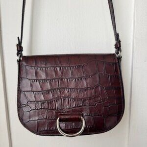 *gently used* Little Liffner Embossed Brown Embossed Croc Crossbody